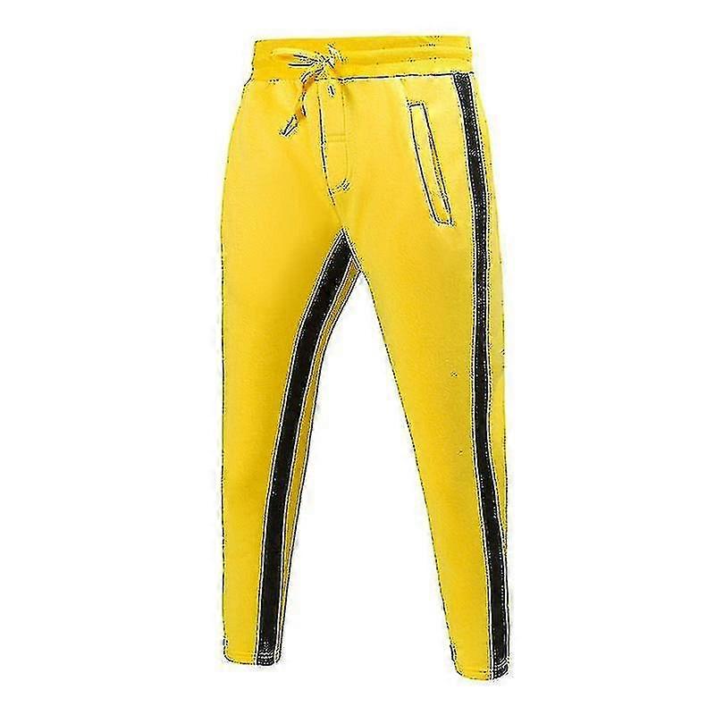 גברים שרוך ספורט מכנסיים רצים מכנסיים ריצה אימון אימון אתלטי מכנסיים בצד פסים טרקלין טרנינג