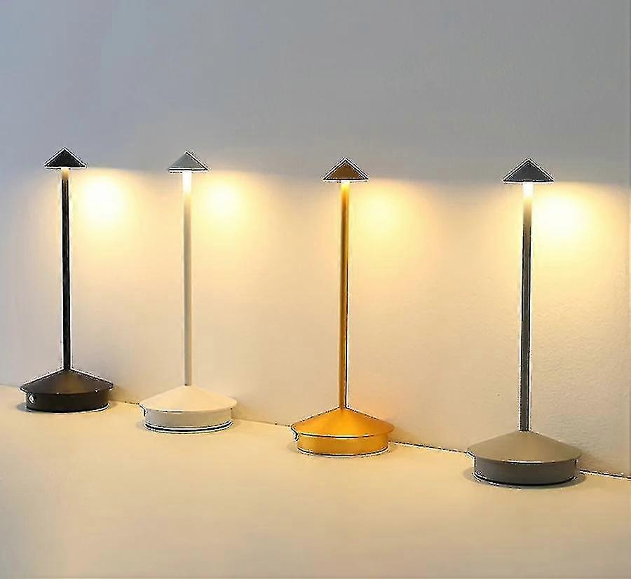 Lampe de table rechargeable Creative Dining Touch Led Hotel Bar Coffee Pro Lampe de table Lampada Da Tavolo Lampe de bureau décorative brun