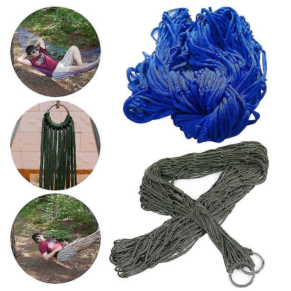 Camping Hammock Portable Garden Hammock Nylon Hanging Bed Mesh Net Swing Sleeping Bed Outdoor Travel Hammocks
