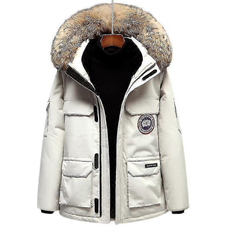 Men's Winter Hooded Quilted Down Jacket Casual Tooling Coat