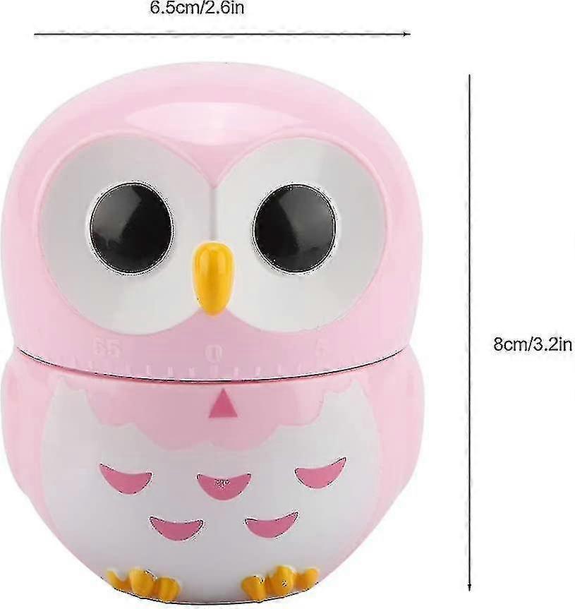 Kitchen Timer - Cute Owl Shape Manual Kitchen Timer (color : Pink) Hy