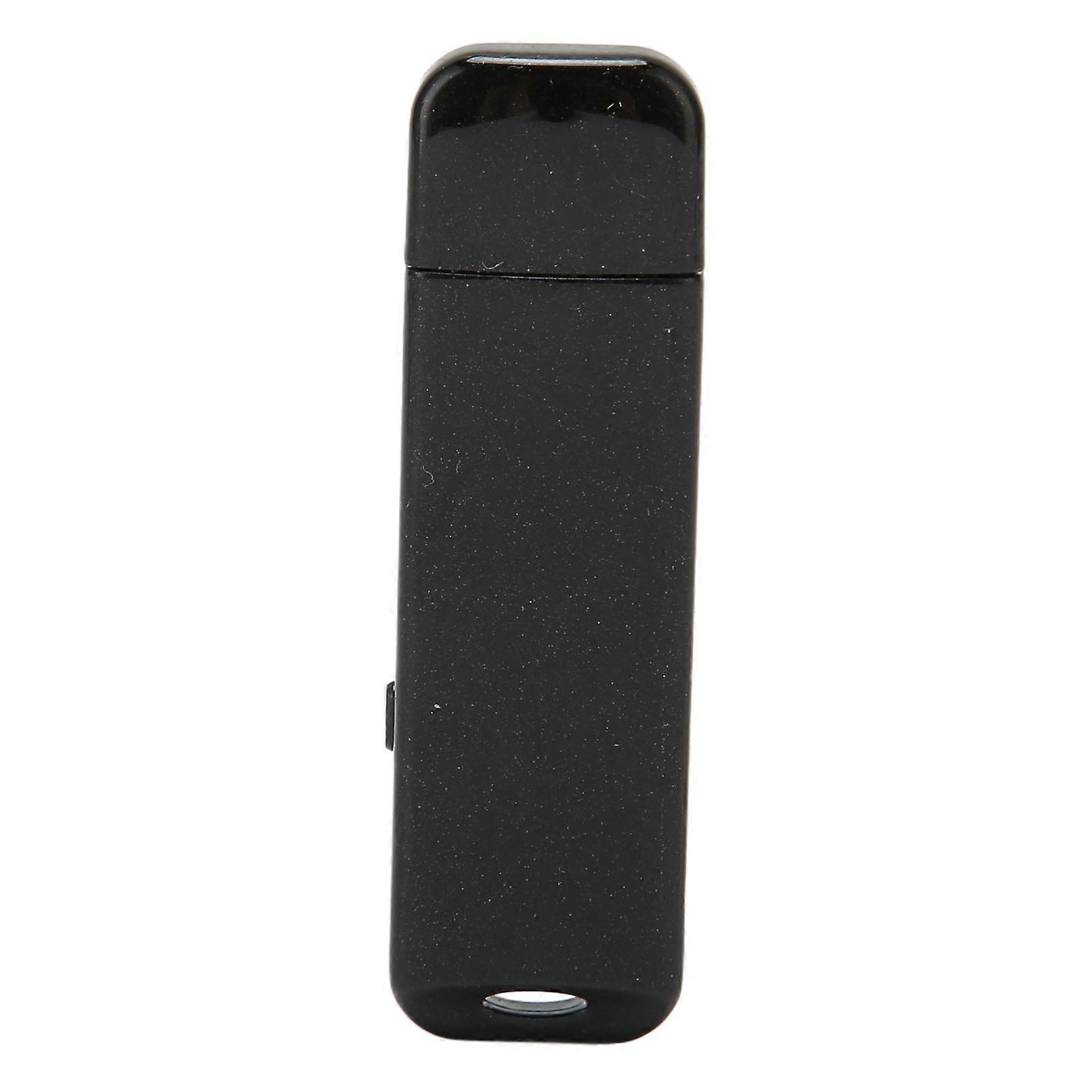 Digital USB Voice Recorder U Disk Shaped AI Intelligent HD Noise Reduction Voice Activated USB Flash Drive Recorder Neutral English, Black 16GB