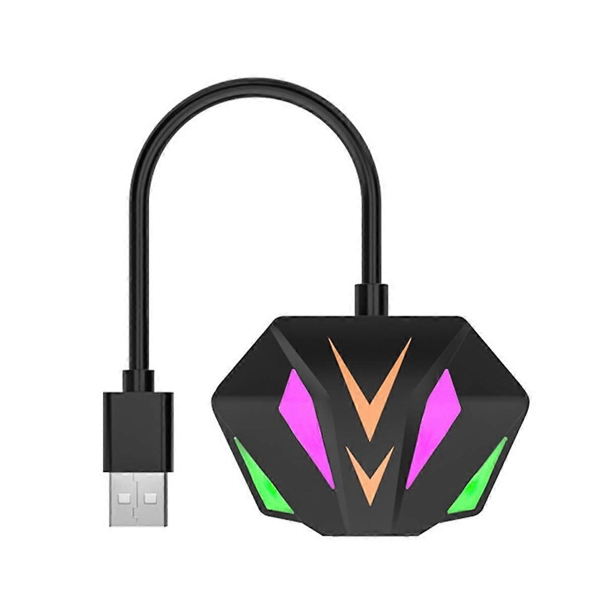 USB zu RJ45 Ethernet Adapter Netzwerkkarte 10/100/1000Mbps RGB Lichteffekt für PC Computer Lapto