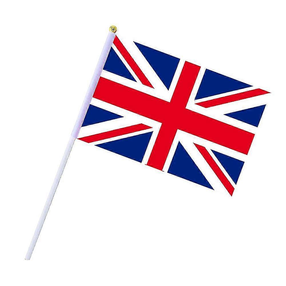1-200pcs Union Jack Stick Flag For King Charles Coronation Decorations Hand Held British Small Flags With 30cm Flag Pole