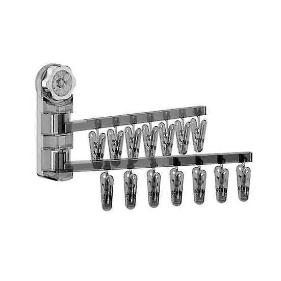 Sock Drying Rack Wall Mounted Rotate Drying Hangers 28 Clips Strong Load-bearing Simple