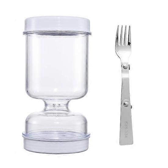 Transparent Pickle Jar Leakproof Airtight Kimchi Dry Wet Separation Tank Hourglass Design with Fork Home Kitchen Pickle Olives Cucumber Container