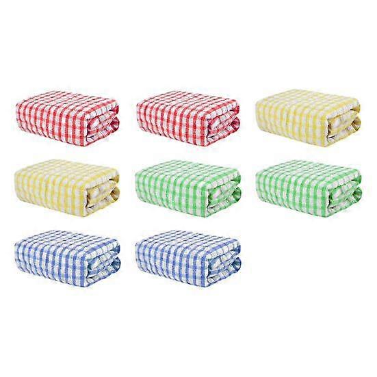8Pcs/Set Cotton Kitchen Dish Cloth Set Quick Drying Superior Absorbency Dish