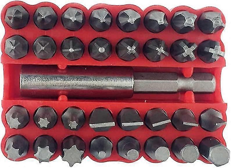 33 Pieces Security Bit Set With Magnetic Extension Bit Holder Tamper Proof Hex Screwdriver Bit Set