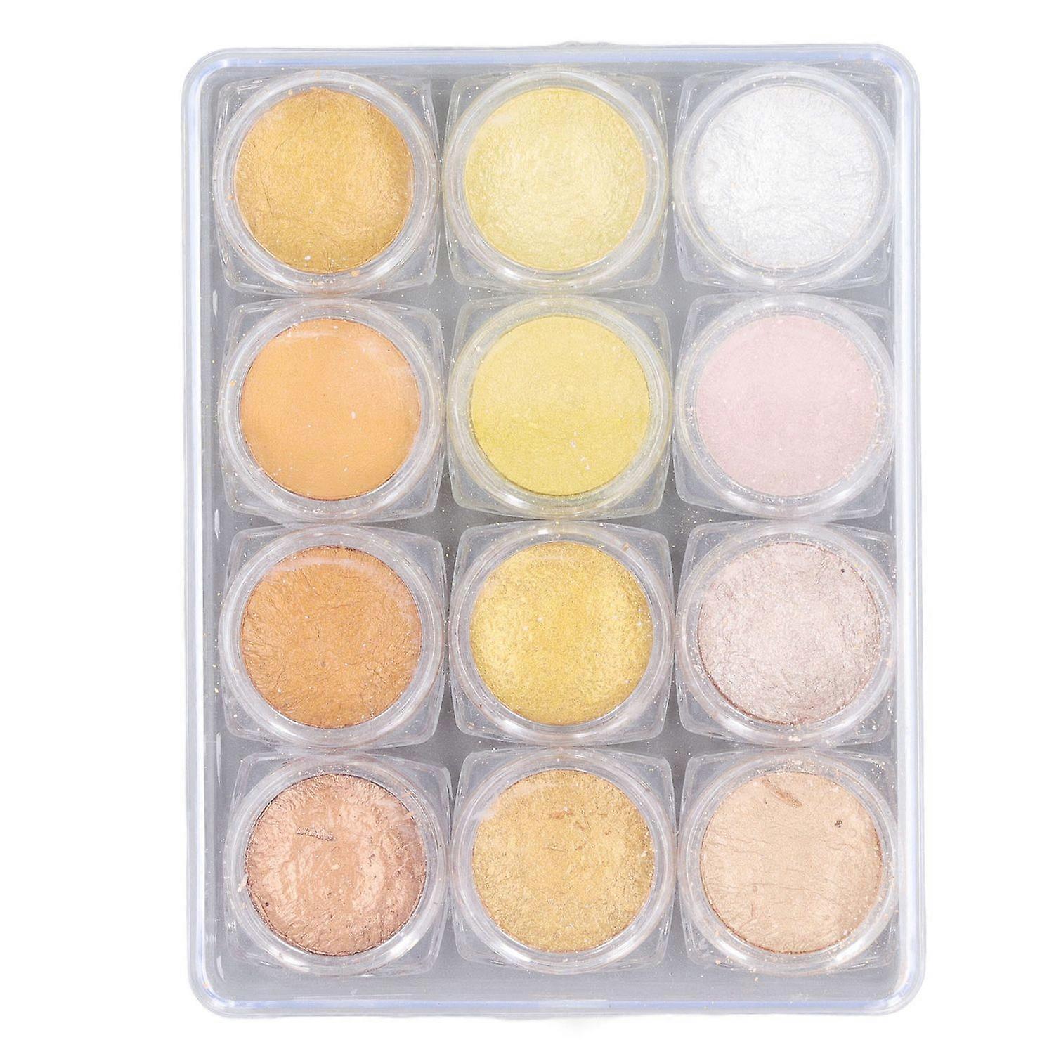 12 Colors Watercolor Paint Set Pearlescent Metallic Watercolor Paint Portable Solid Watercolor Paint