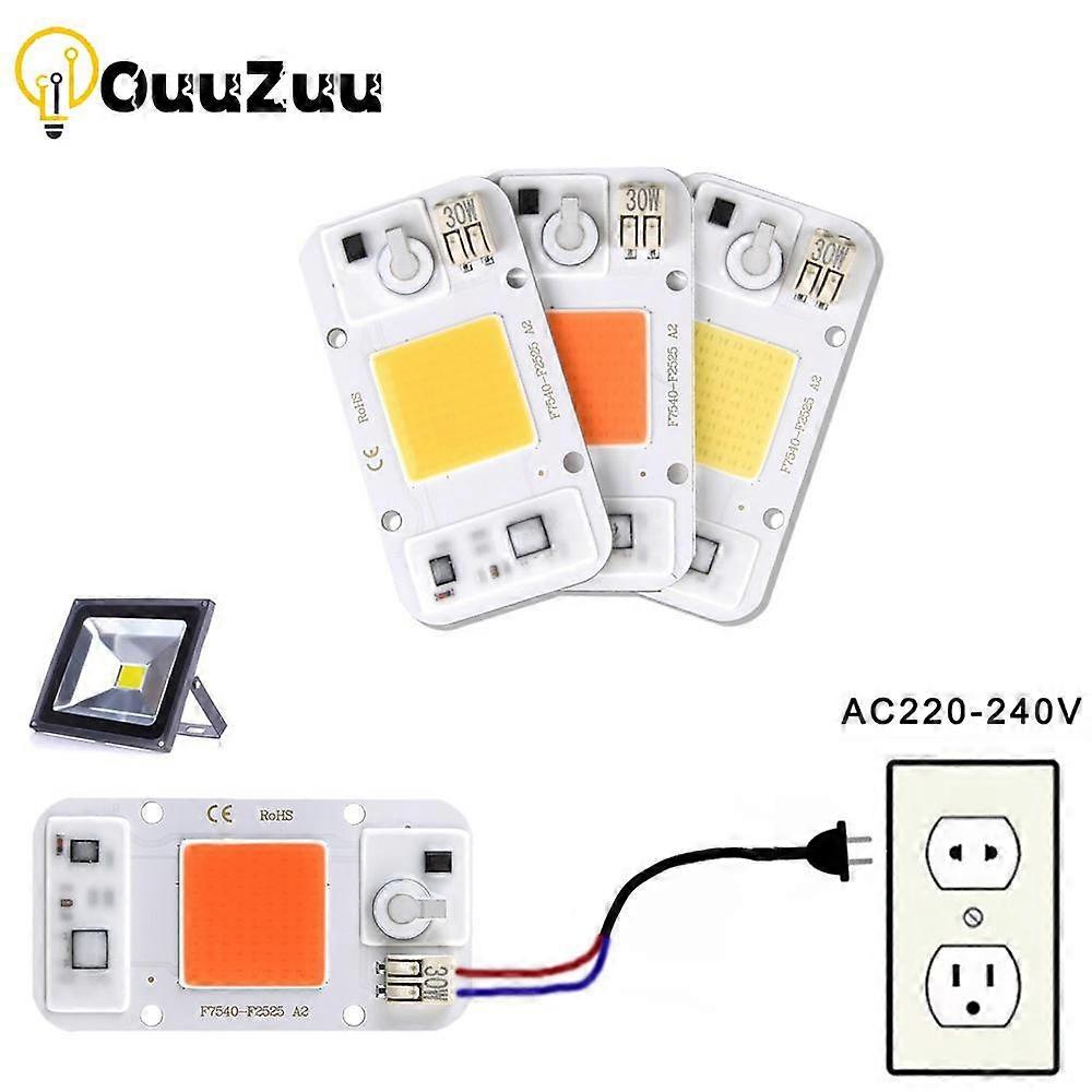 LED Chip Matrix Solderless AC 220V High Power 20W 30W 50W COB Chip LED Lamp No Need Driver for Flood Light Spotlight Outdoor DIY Lighting