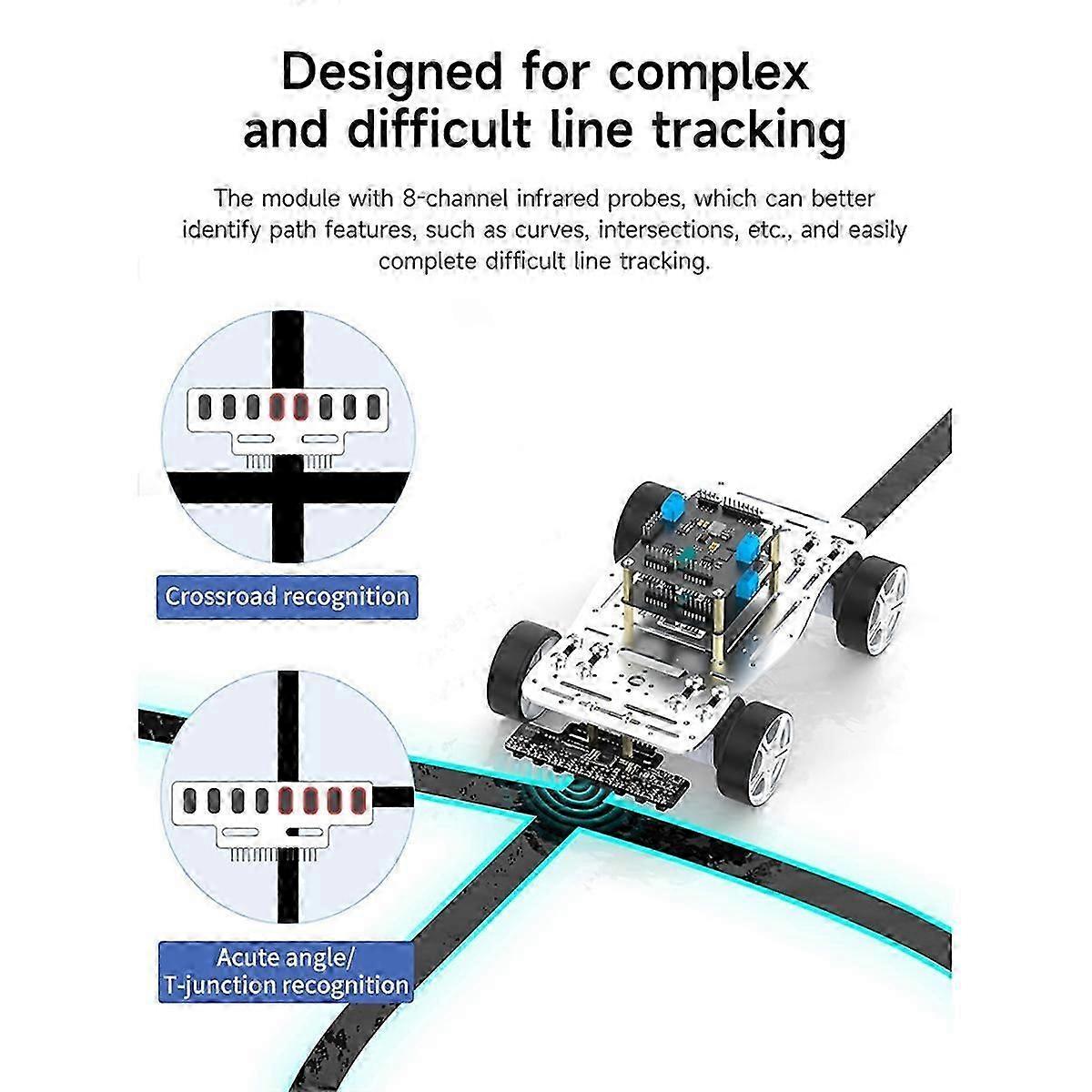 1PCS 8 Channel High Precision Electronic Infrared Line Tracking Sensor Module Support Automatic Calibration A