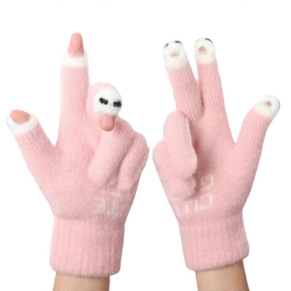 Stickade ullhandskar, varma, moderiktiga, pekskärm