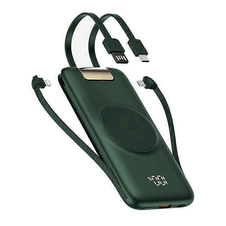 P2 10000mAh PD 20W Fast Charging Power Bank Digital Display Wireless Charging Phone Battery Pack with Built-in Type-C / Lightning