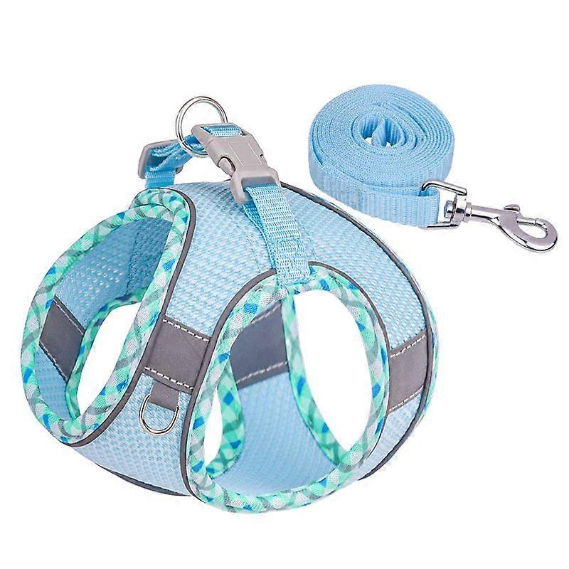 Reflective Checkered Edging Pet Chest-Back Strap Dog Leash for Small and Medium-Sized Dogs, Vest-Style Dog Leash.