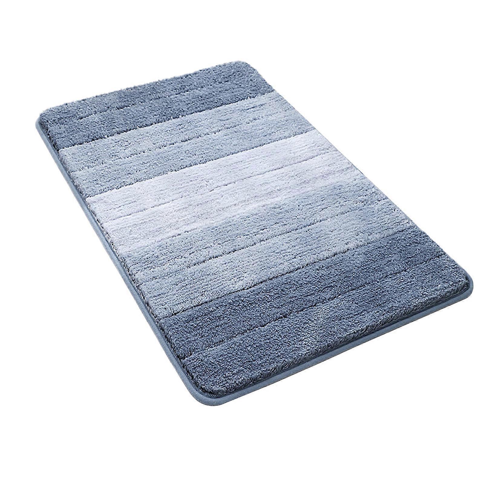 Gradient Striped Bath Mat, Machine Washable Grey
