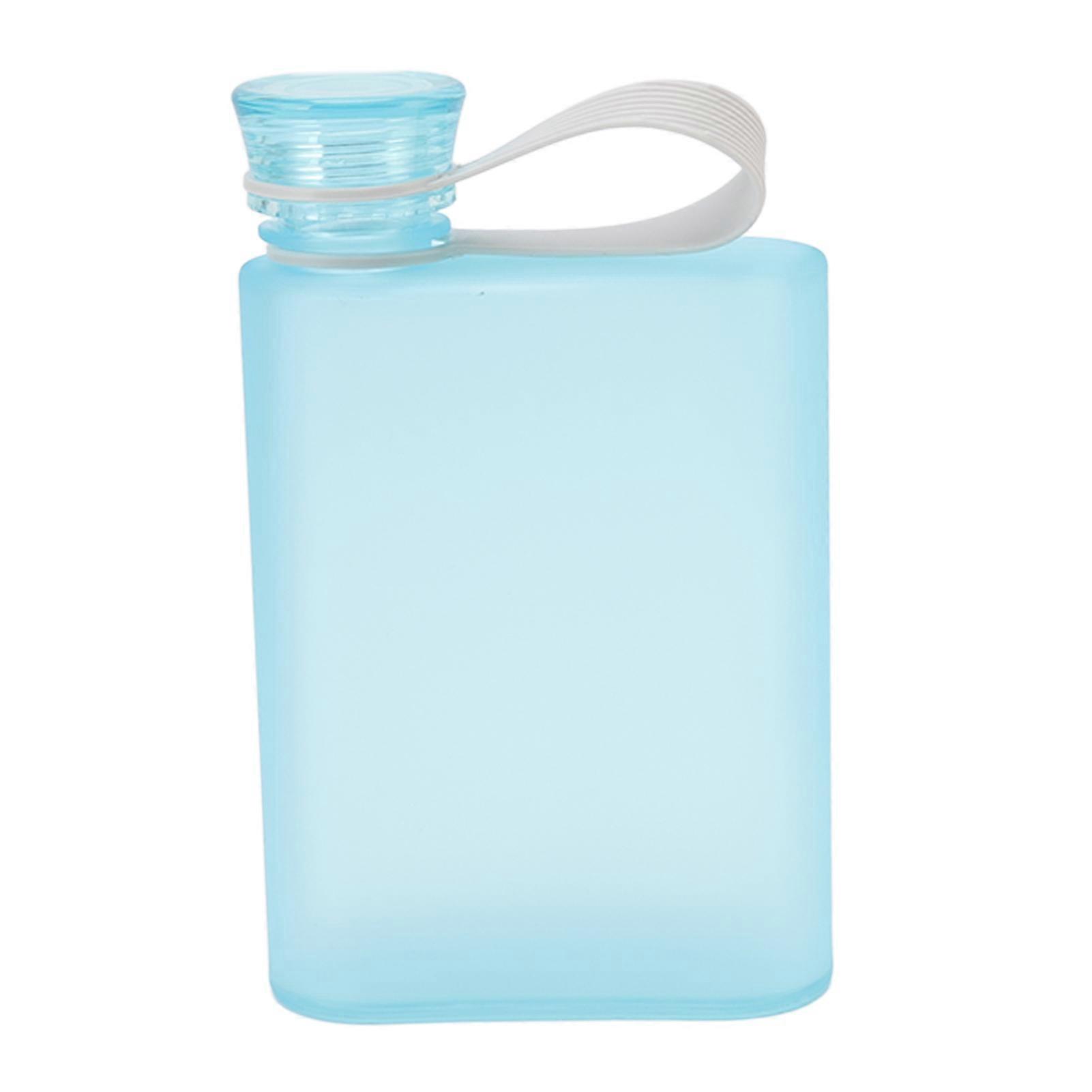 Flat Water Bottle Plastic Leak Proof Transparent Square Portable Paper Water Bottle 380ml