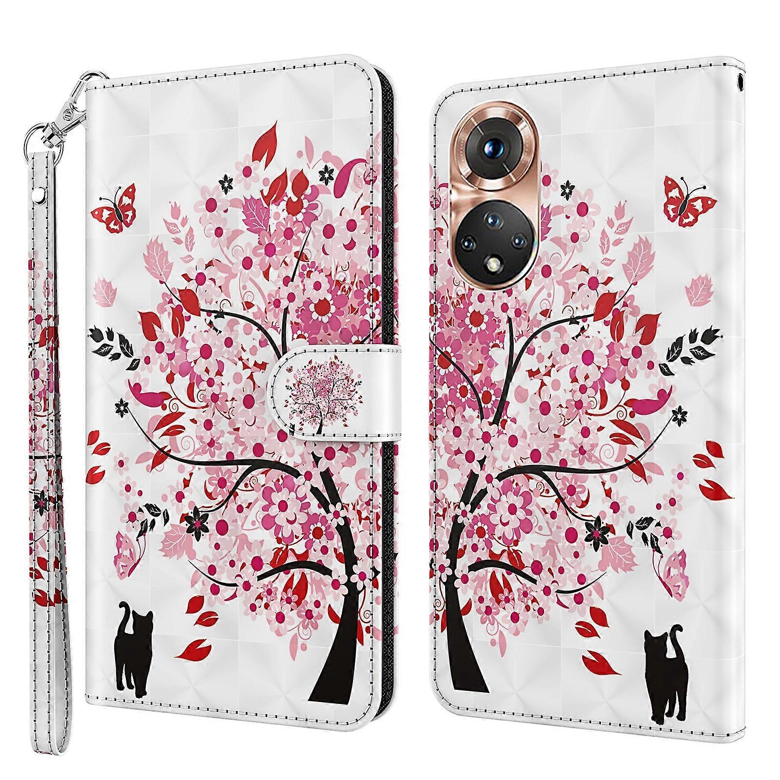 (New) For Honor 50 3D Painting Pattern TPU + PU Phone Case
