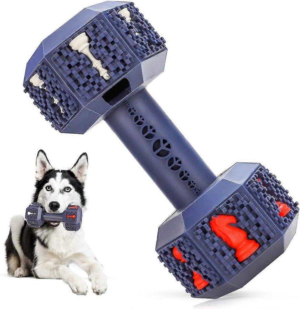 SQCLV Durable Dog Chew Toys for Aggressive Chewer. Indestructible Interactive Dental Toys for Training and Cleaning Teeth. Natural Rubber Bacon Flavor