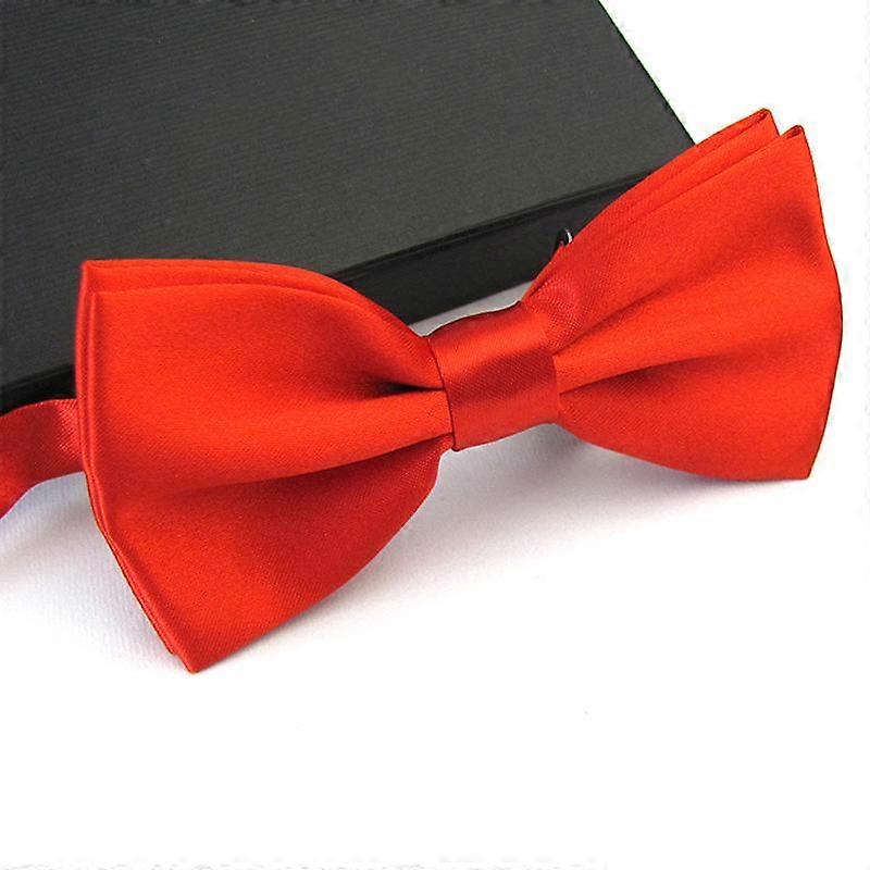 Men'S Satin Bow Tie Classic Wedding Party Bow Tie Solid Color Adjustable Tie