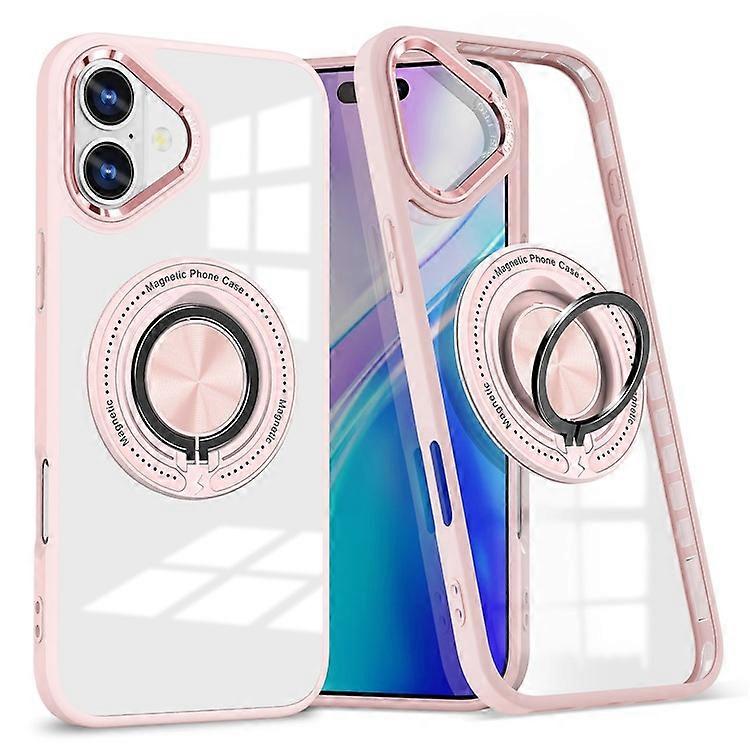 Compatible For iPhone 16 Case Magnetic Ring Holder Kickstand PC+TPU Phone Cover