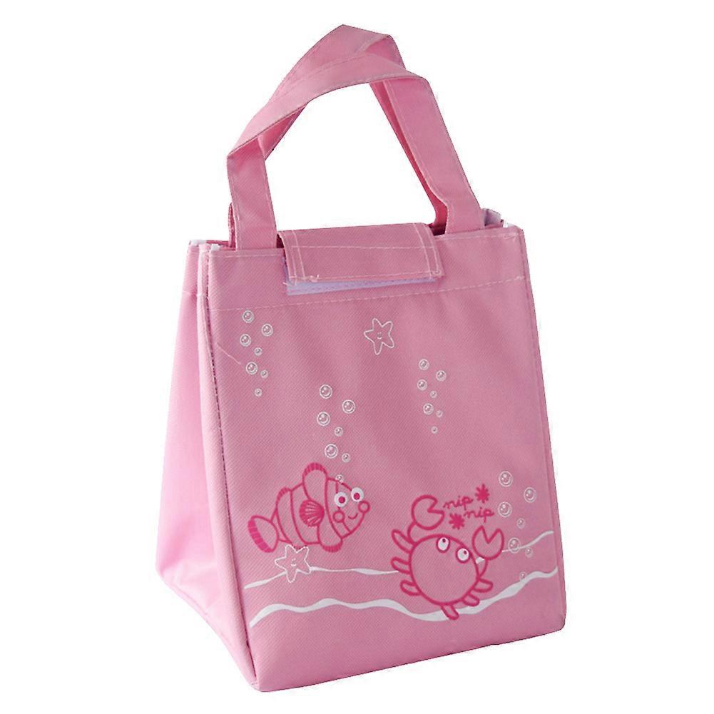 Insulated Cooler Bag Lunch Storage Soft Lunch Box Bag Pink Lightweight Portable with Adjustable Strap