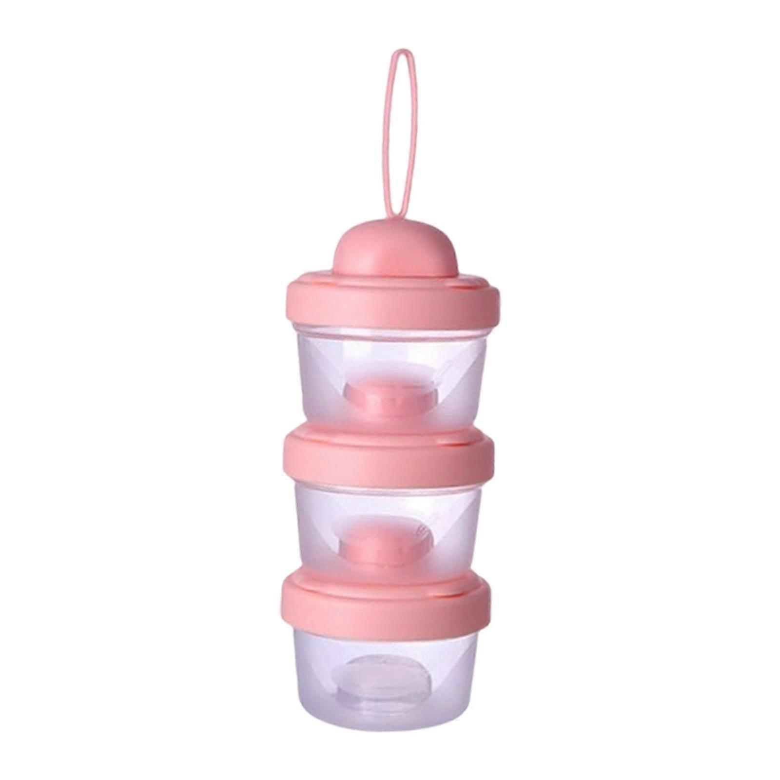 Portable Milk Formula Dispenser for Travel 3 Layer Airtight Lid Stackable