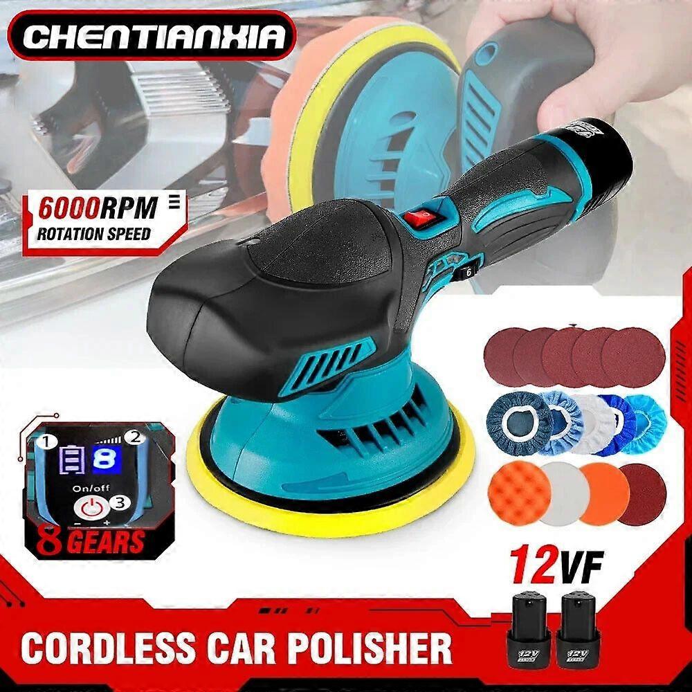 5'' Cordless Rotary Car Polisher Buffer Sander Machine For Makita 2 Batteries No.05215