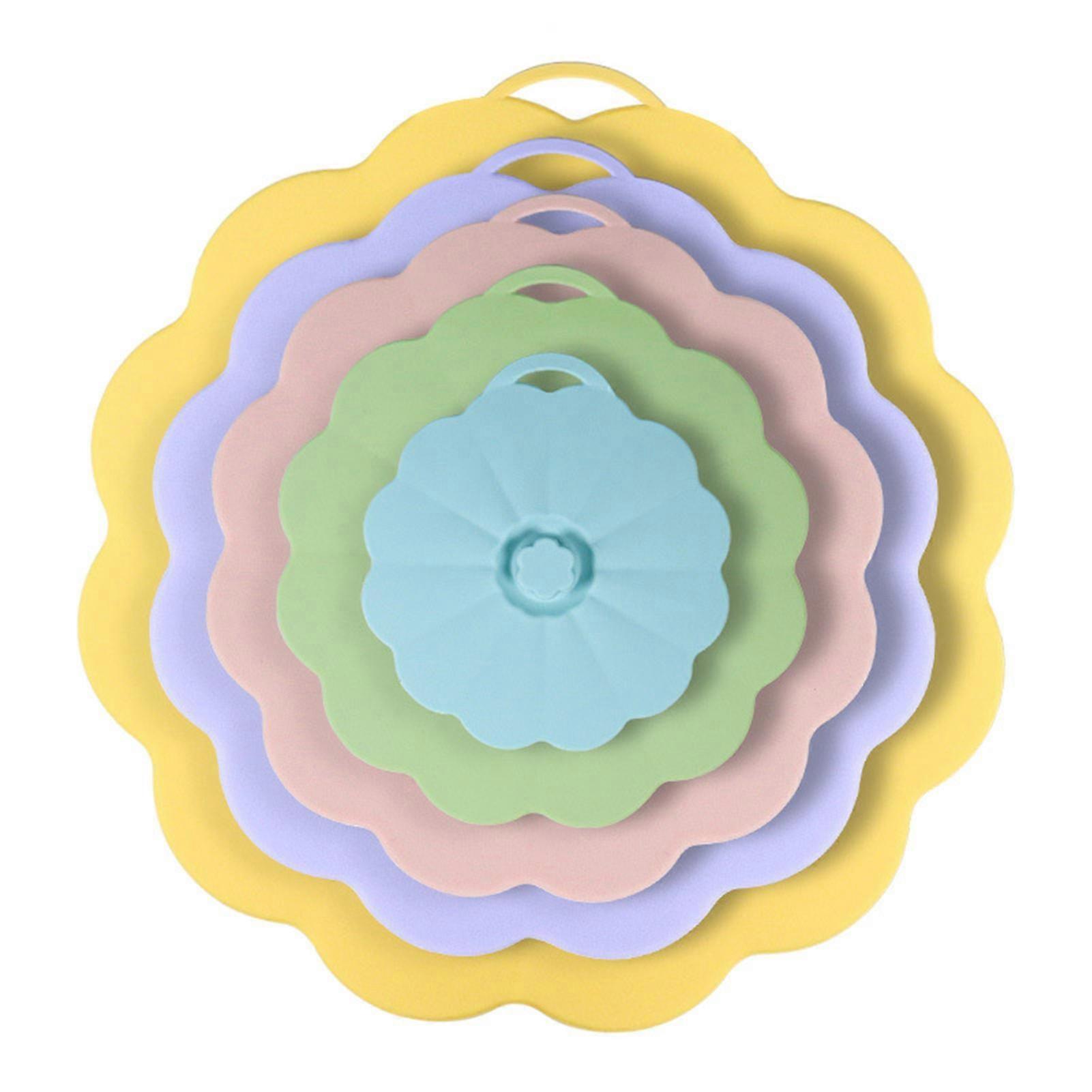 Silicone Food Covers, Set of 5, Colorful, Reusable, Airtight Seal for Bowls and Containers, Heat - Resistant and Dishwasher - Safe