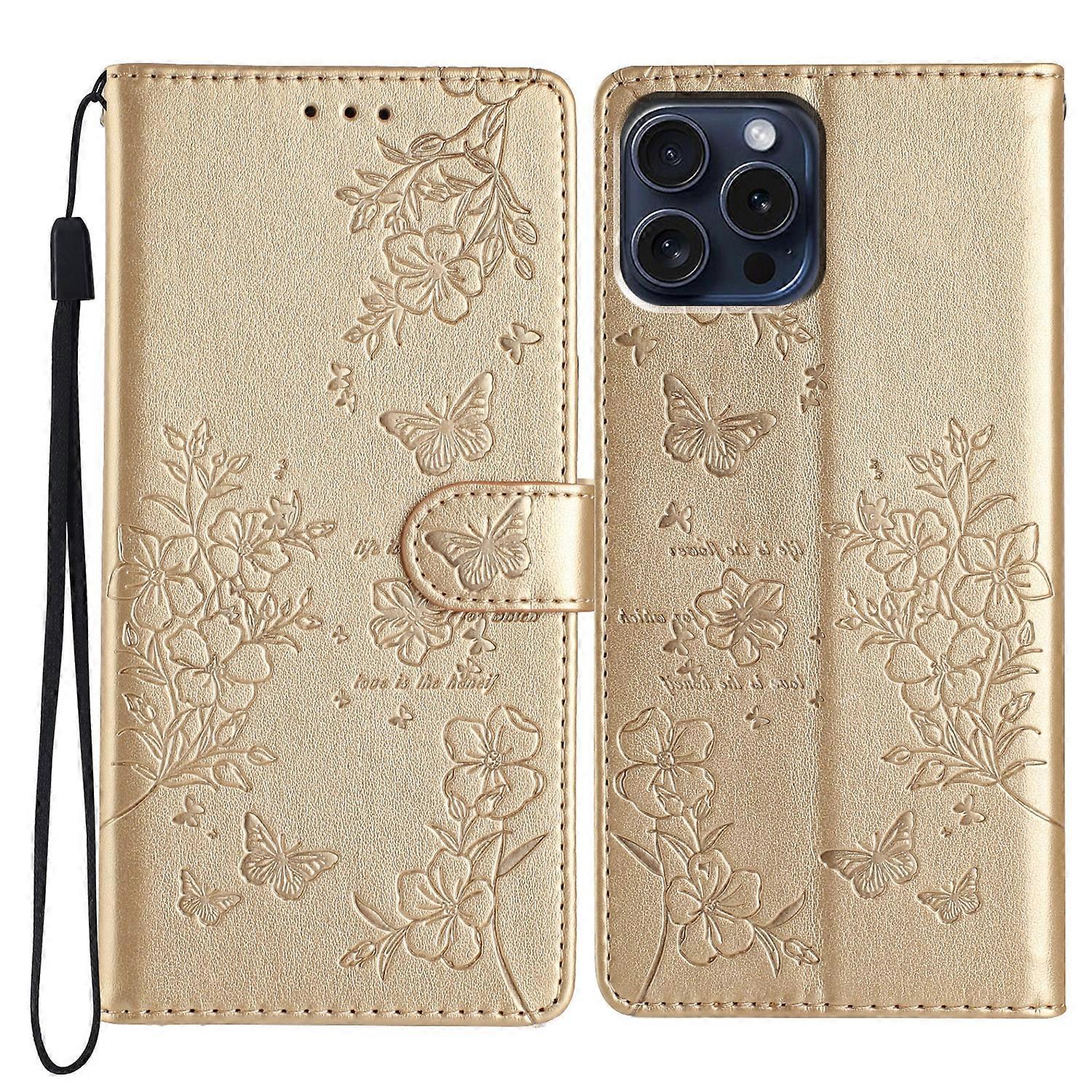 Butterflies and Flowers Leather Phone Case