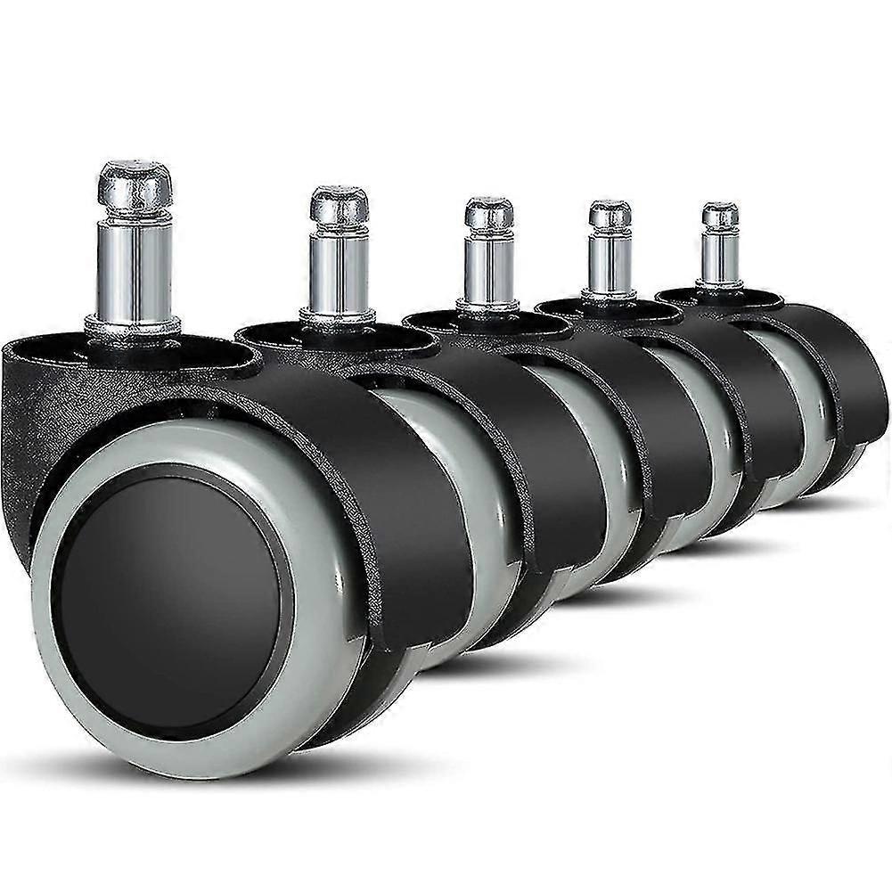 5 حزمة عجلات كرسي مكتب 11 مم / 22 مم استبدال الأرضية الصلبة لكراسي الألعاب والكراسي الدوارة