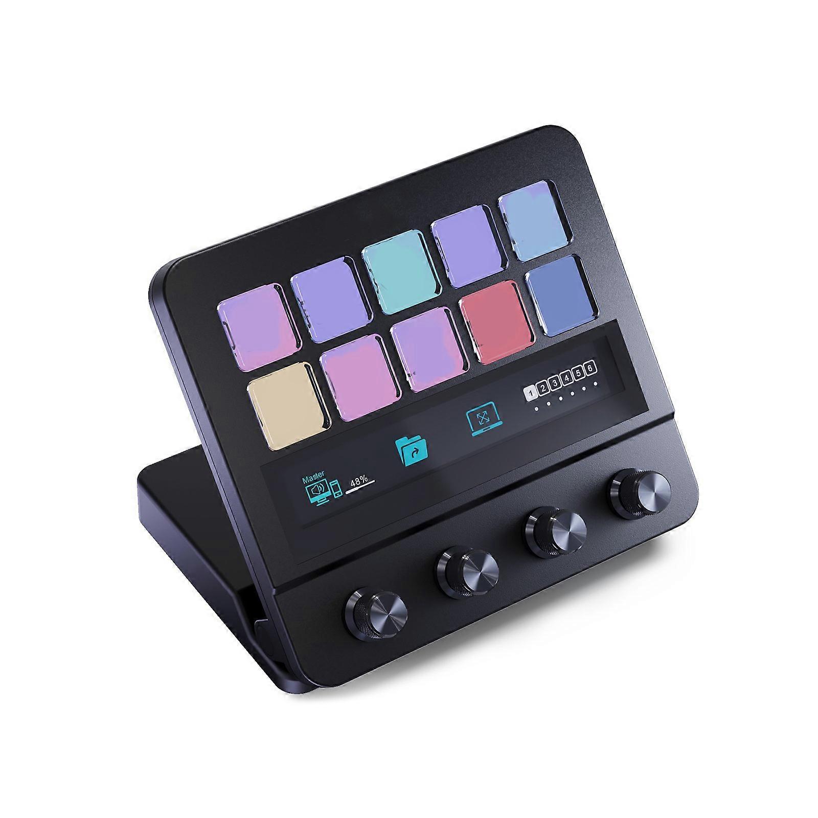 Streamdeck Visual 10Keys Mini Keyboards Lcd Button Living Controller Button for Win Desktop Controller Customs  Black
