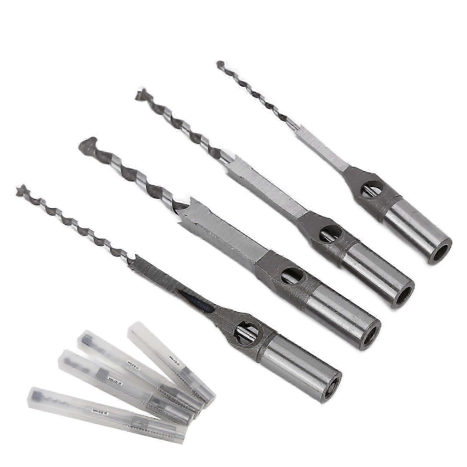 Square Hole Drill Bit Bearing Steel Hard Efficient Portable Durable Mortising Chisel Set