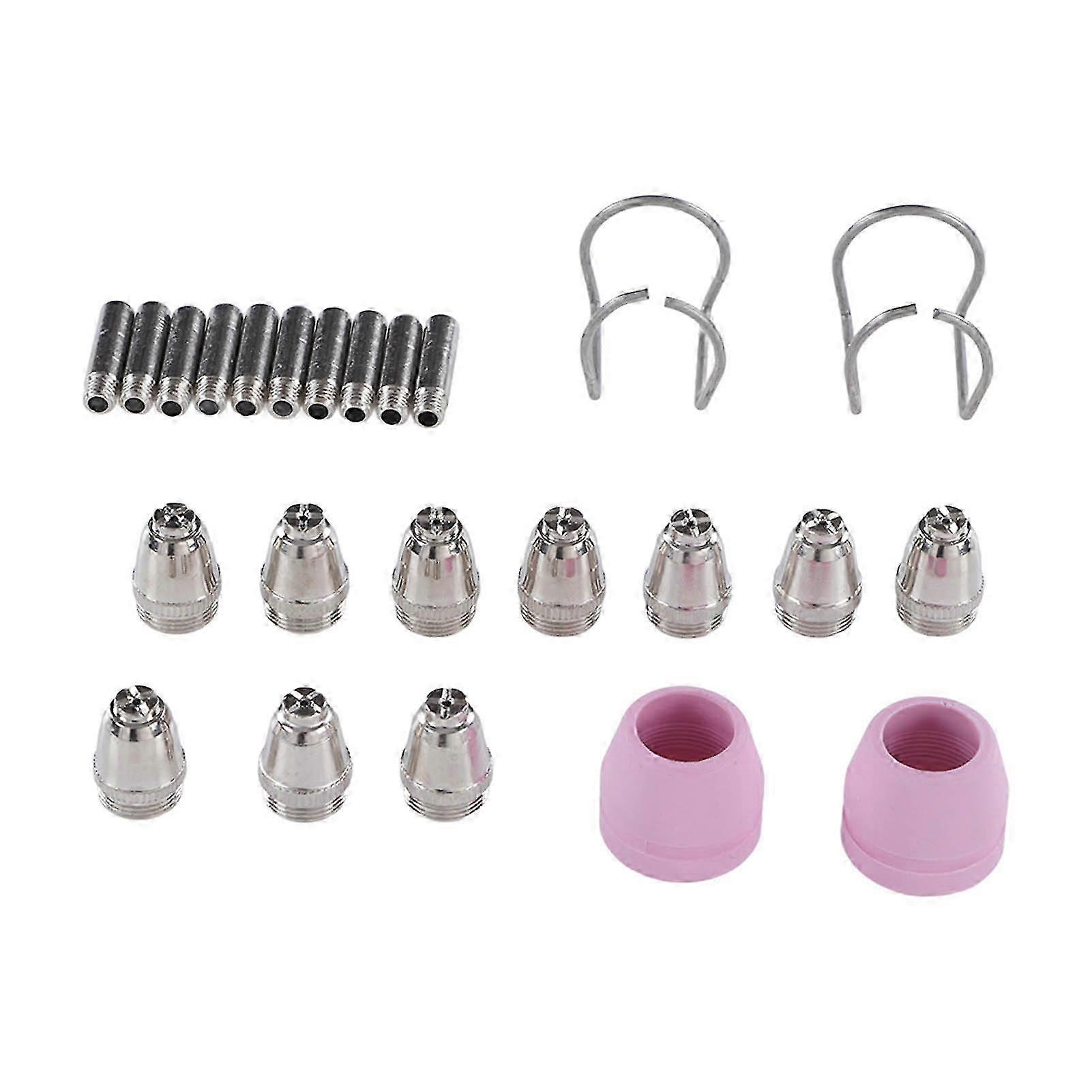 24Pcs Cutting Torch Nozzles Tips Set Hard Standard Size Fast Cutting Plasma Consumables Kit