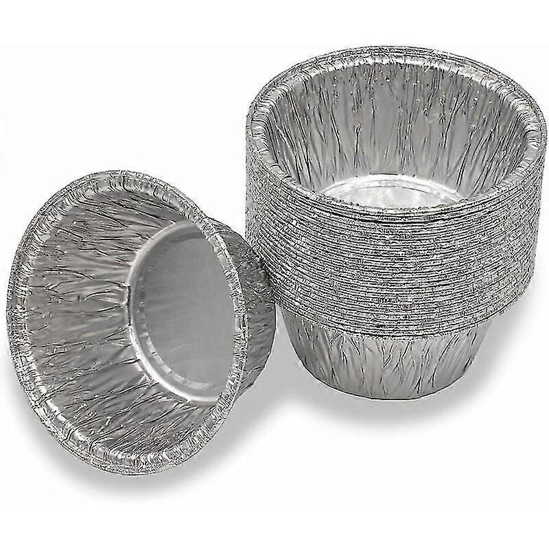 Set of 20 round aluminum barbecue trays Compatible with many common barbecue models with round drip trays 9cmx4cm