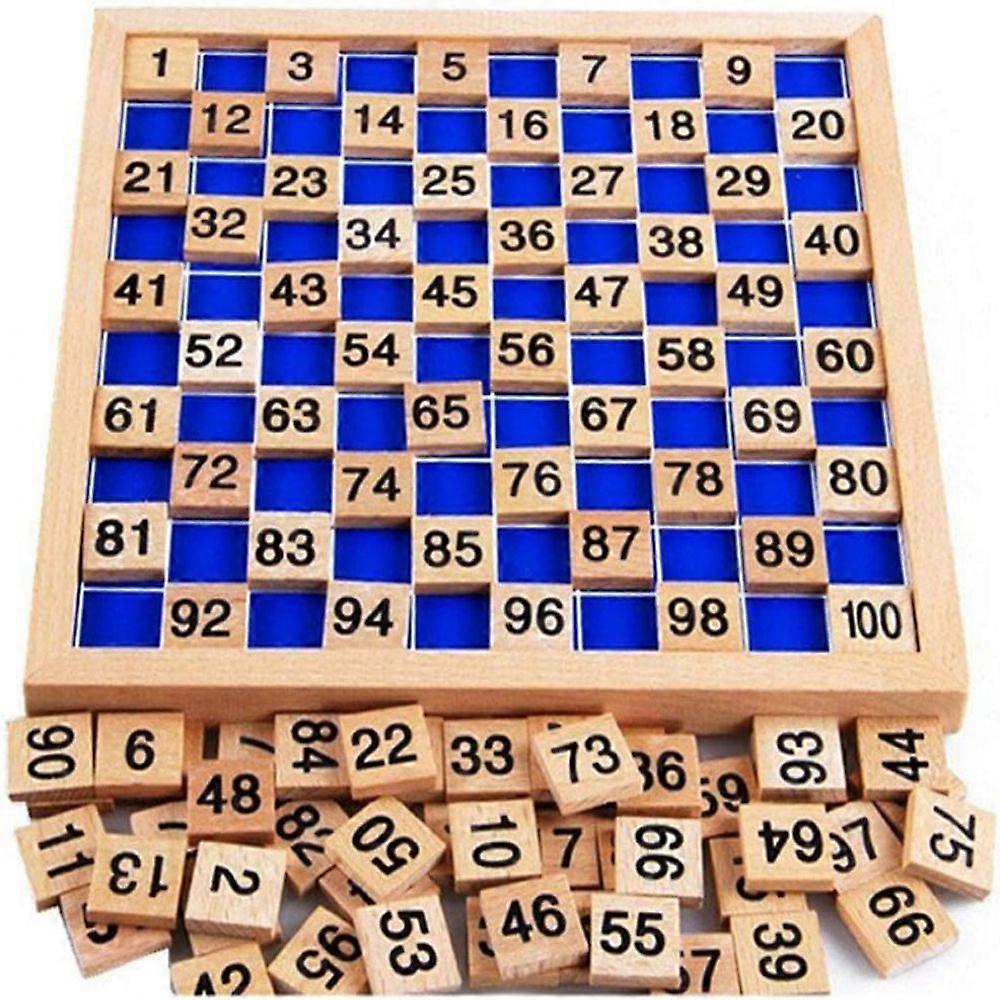 Preschool Educational Toys: Math Learning With Hundred Board, Consecutive Numbers Wooden Digital Board For Engaging Counting Board Game, Over 3 Years