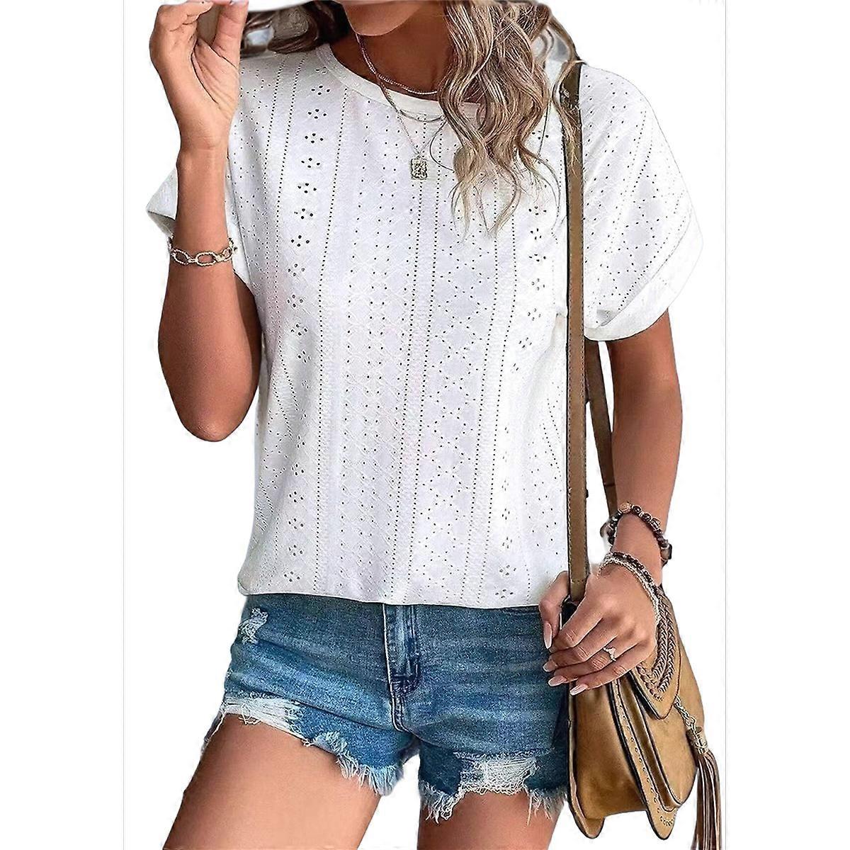 Womens Short Sleeve Tops White XXL