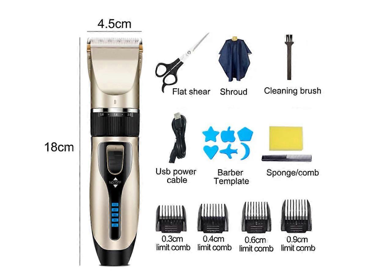 Quiet Operation Pet Cordless Clippers, Rechargeable Design Ceramic Movable Blade for Multipurpose Trimming, Adjustable Blades Low Noise Motor Guide