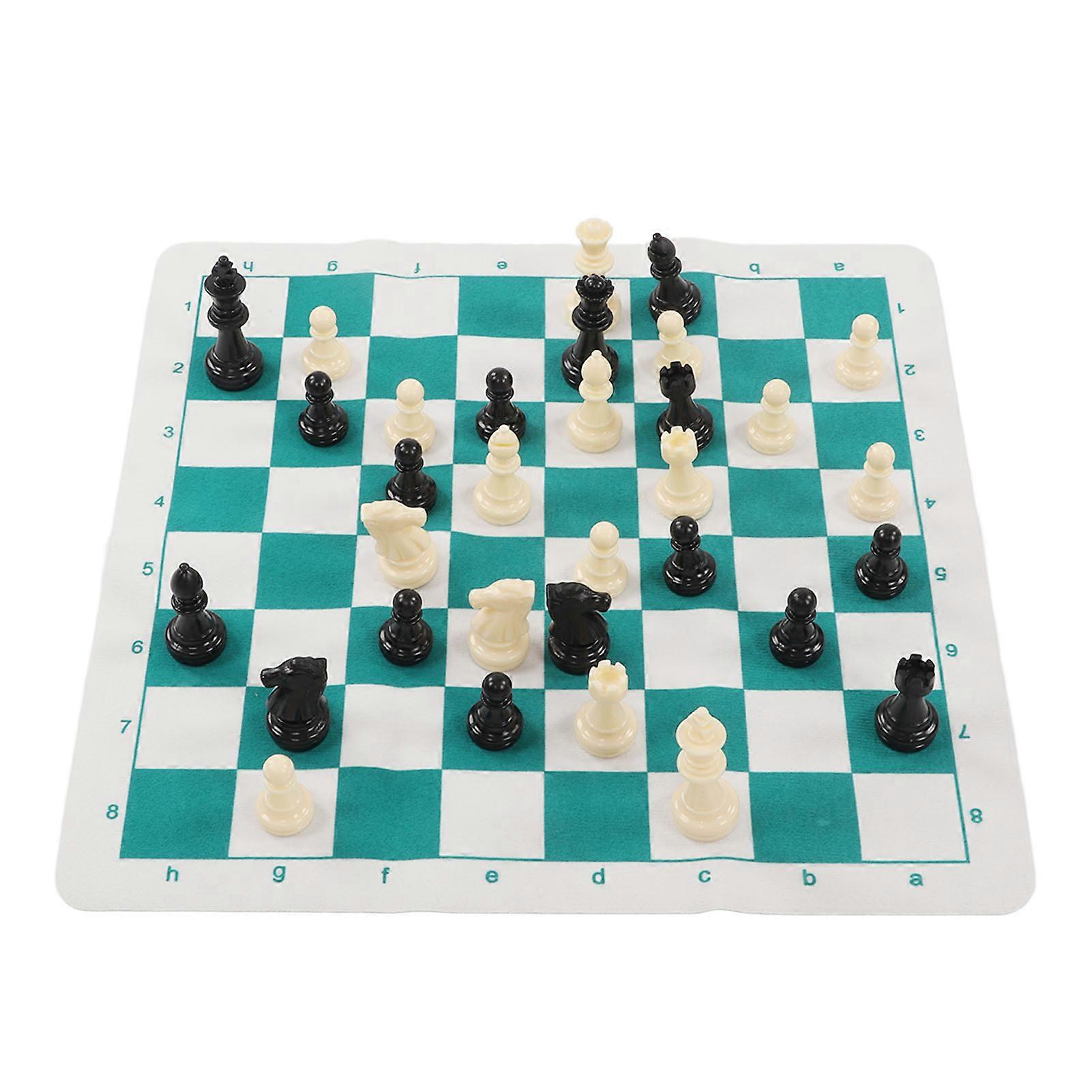 Portable Travel Chess Game Set Roll Up Chess Board Set for Family Gatherings TravelKing Height 65MM
