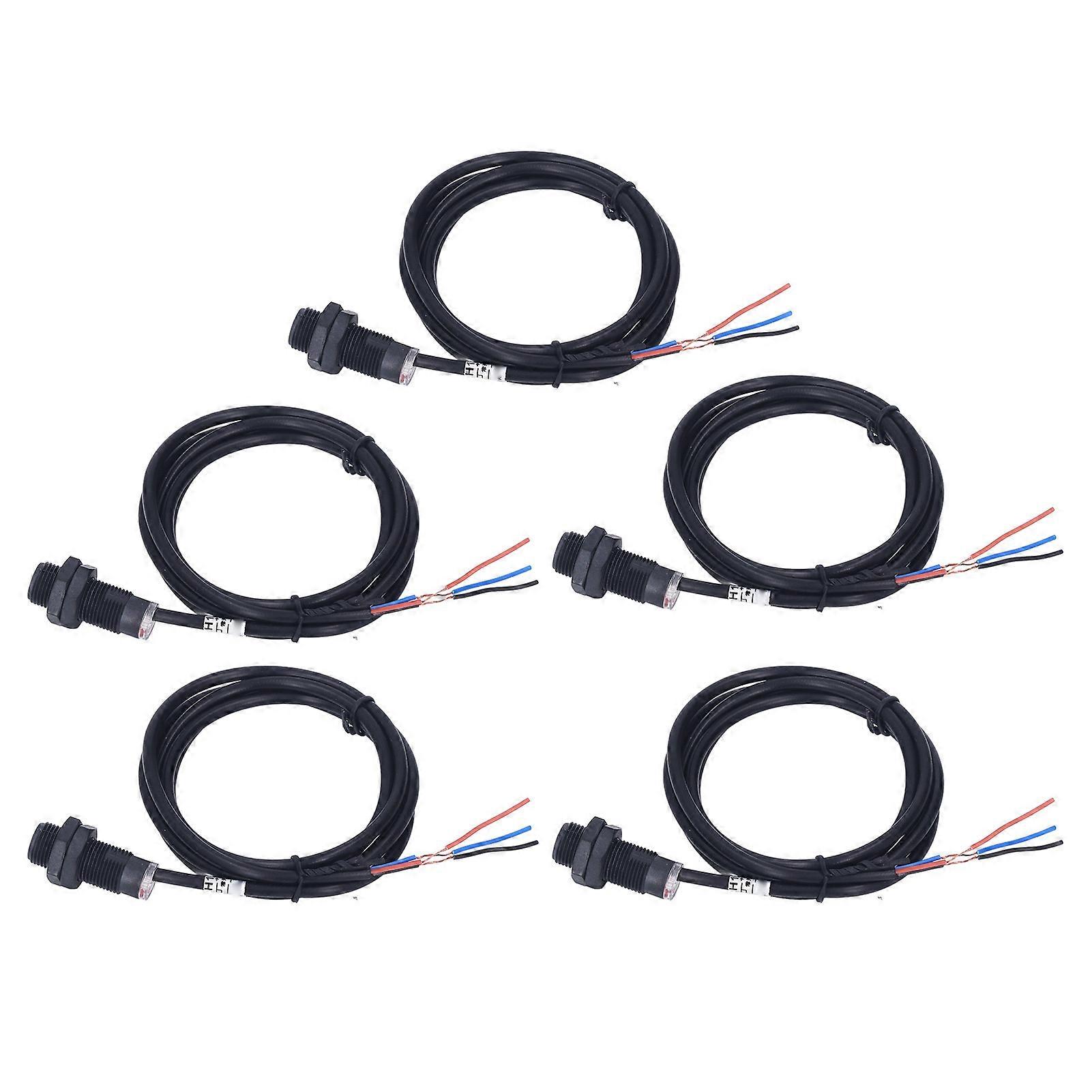 5 Pcs Hall Effect Sensor NPN Normally Open 10mm Sensing Hall Effect Proximity Sensor Switch DC 5‑30V