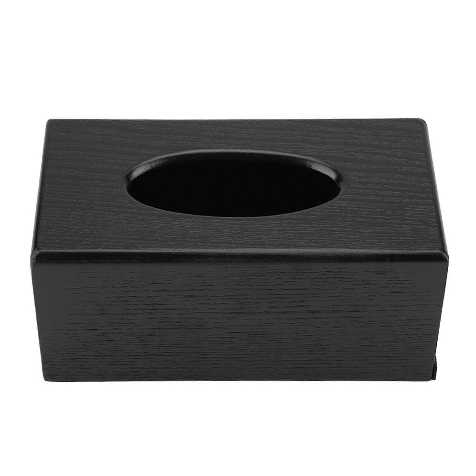 Rectangular Tissue Box Natural Elegance Wood Tissue Box for Living Room Bedroom Kitchen (Black)