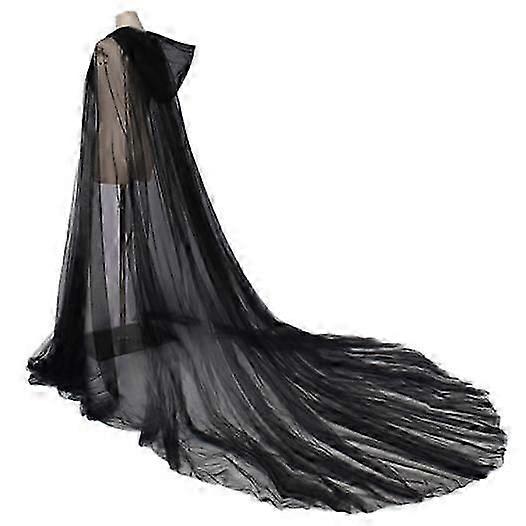 Tul con capucha Cabo Vampire Bride Sheer Cloak Costume