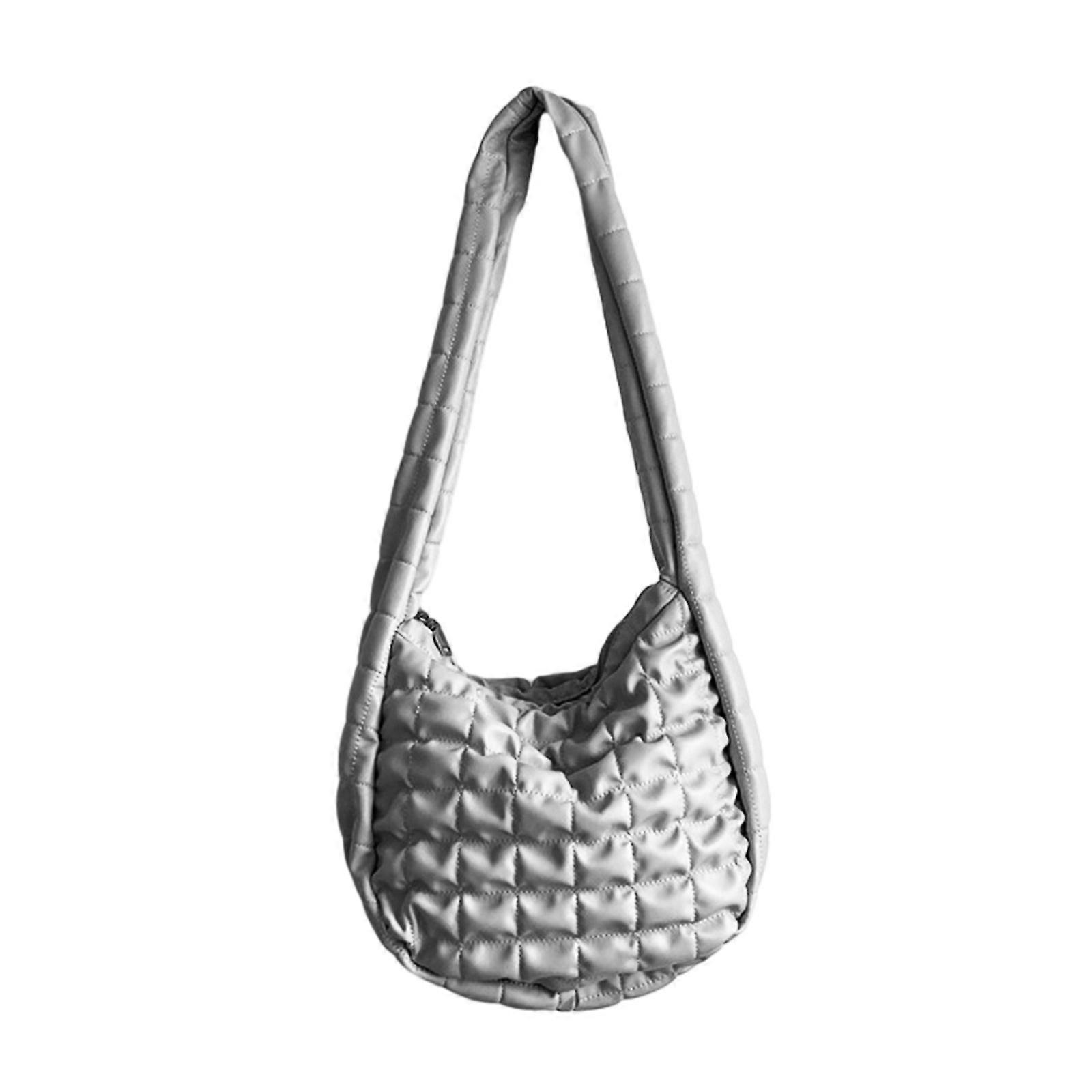 veckad molnväska minimalistisk rynkad design skolväska väska mode handväskor påse för damer kvinnor flicka pu läder - luffare väska silver