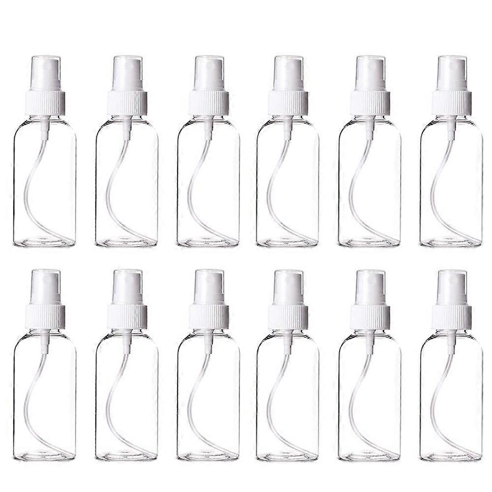 12 Pack Clear Bottles 2.5Oz/75Ml with Pump Cap,for Travel
