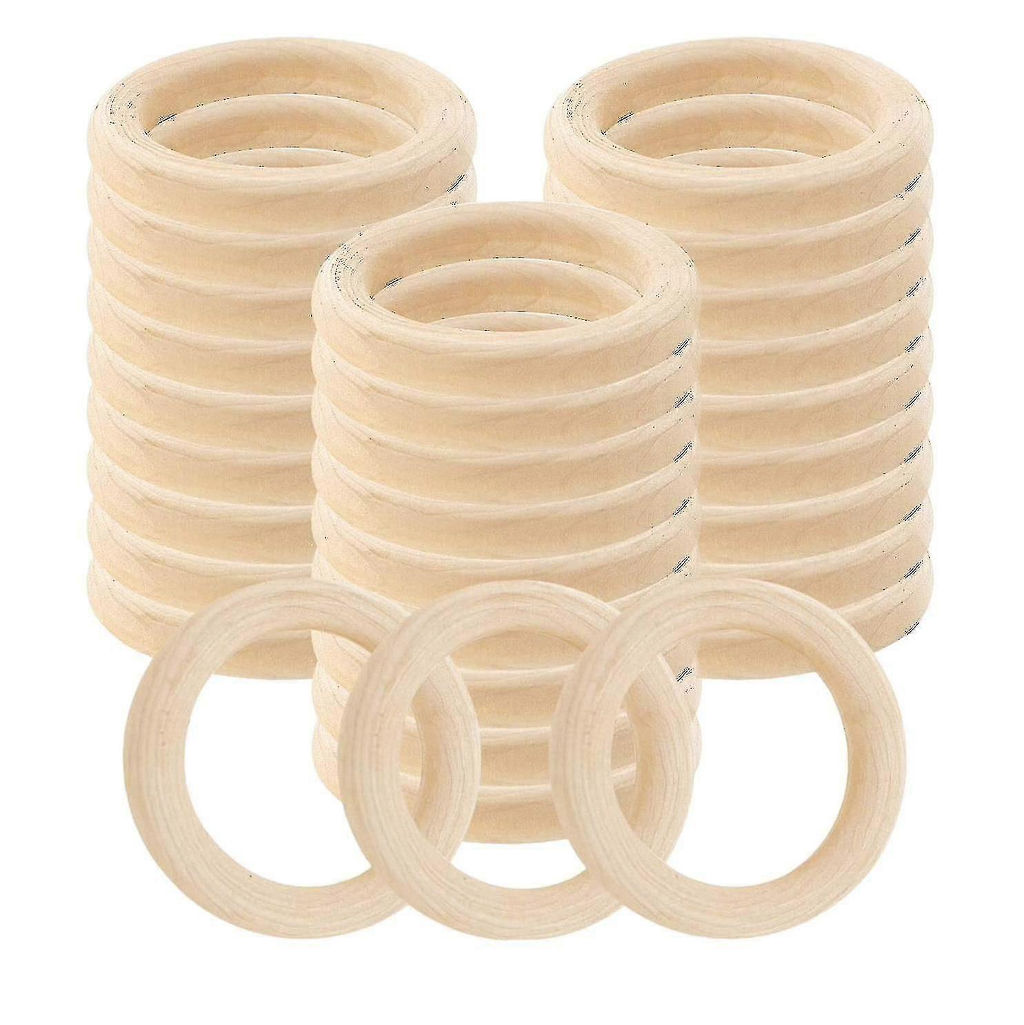30stk naturlige træringe 60 søstre ufærdige macrame træringe træcirkler diy håndværksringe penda