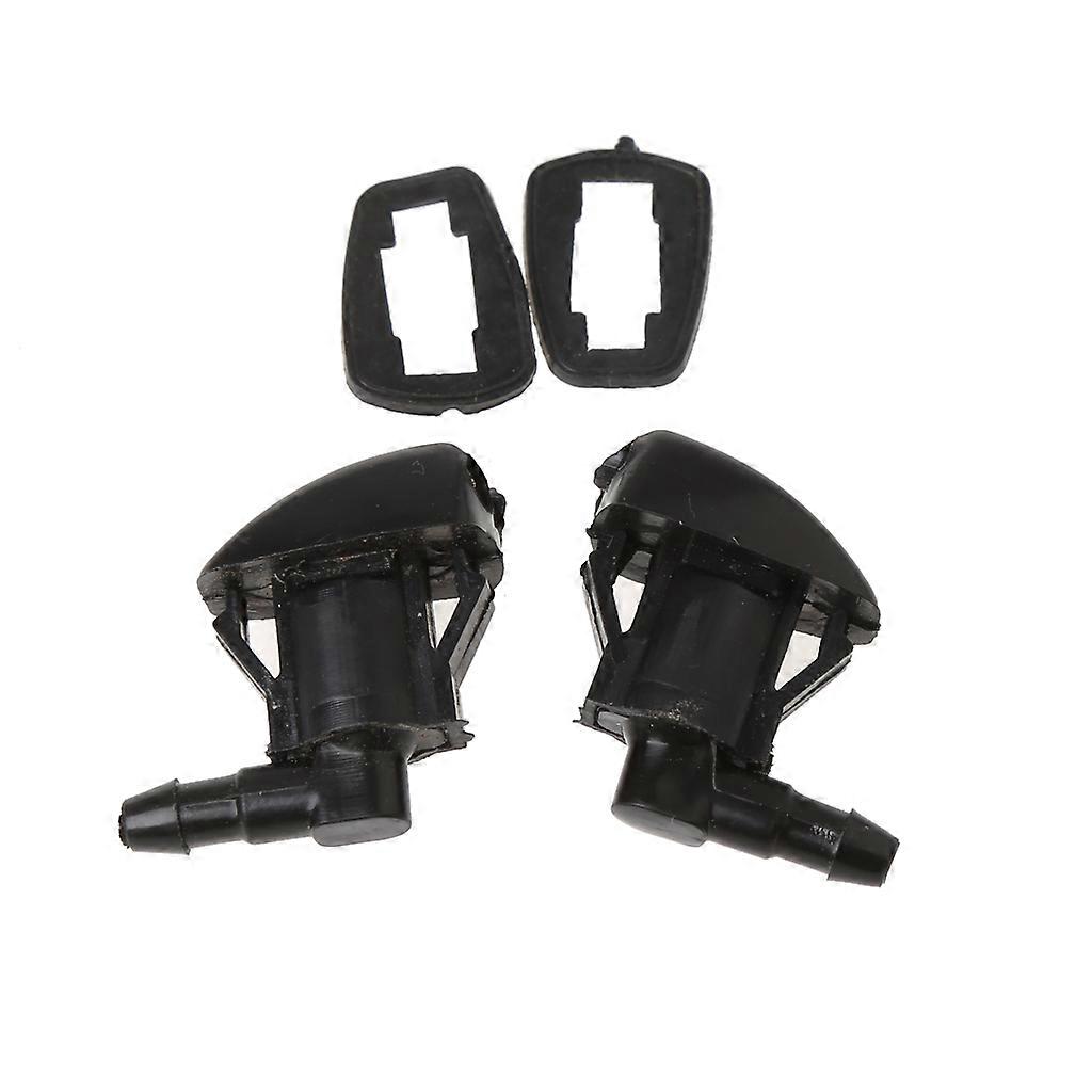 2Pcs Auto Windshield Windscreen Glass Wiper Nozzle Plastic for Valve for E120 CamryXV30  Black