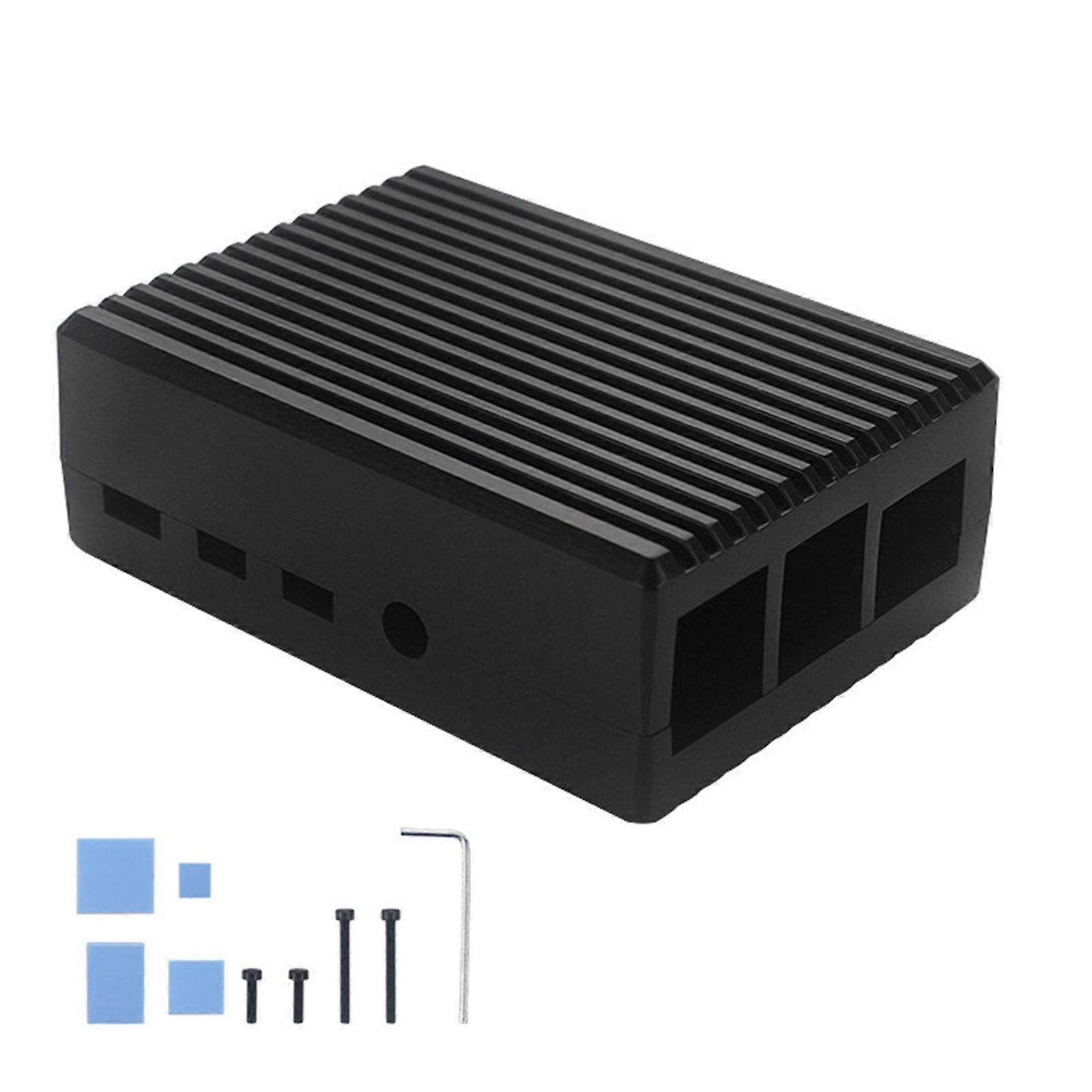 for 4 4B Alloy for Case, Passive Cooling Aluminum Alloy Protective for Shell- Metal Enclosure for Pi 4B Black