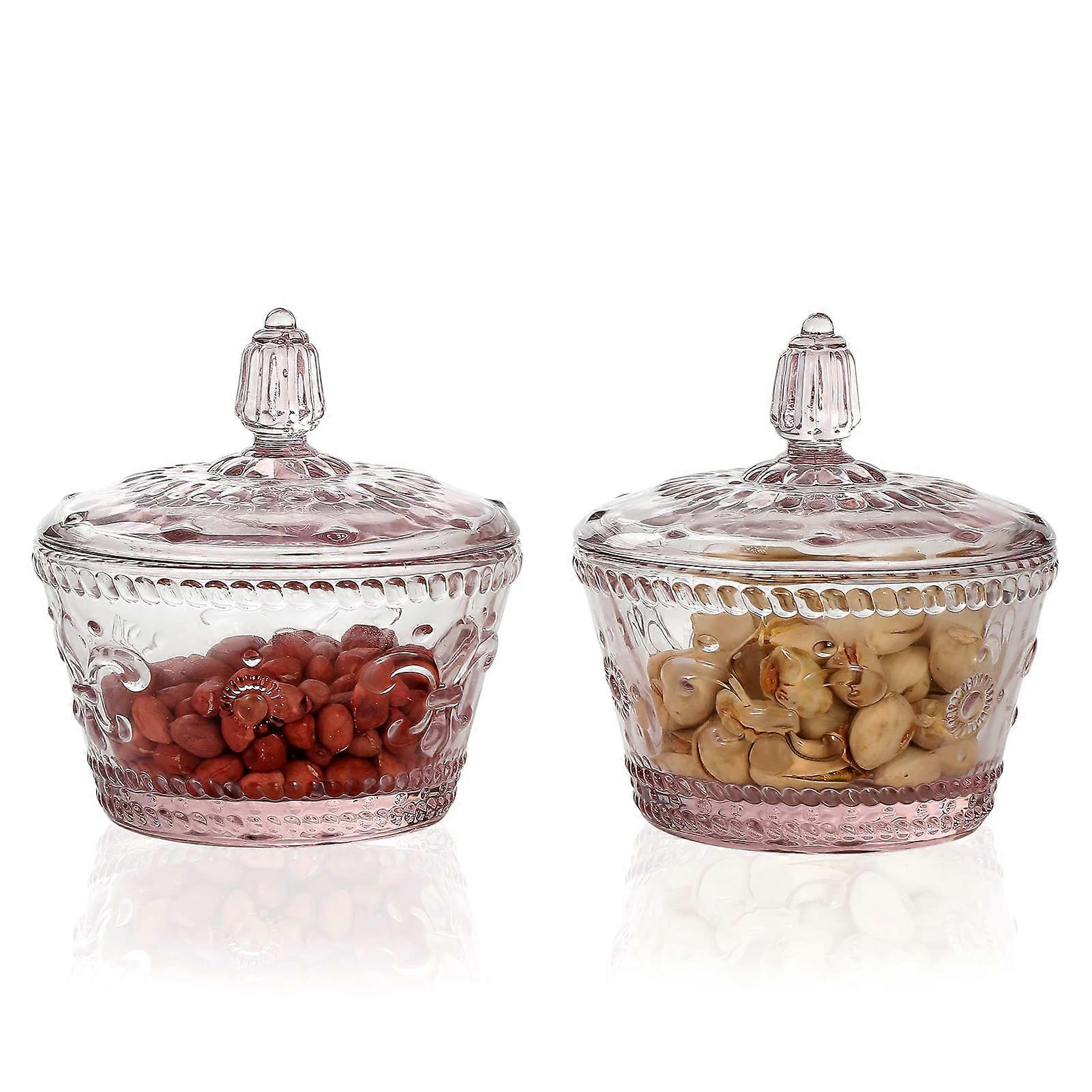 2 Set Small Embossed Cute Candy Jars Decorative Jar Seasoning Small Size