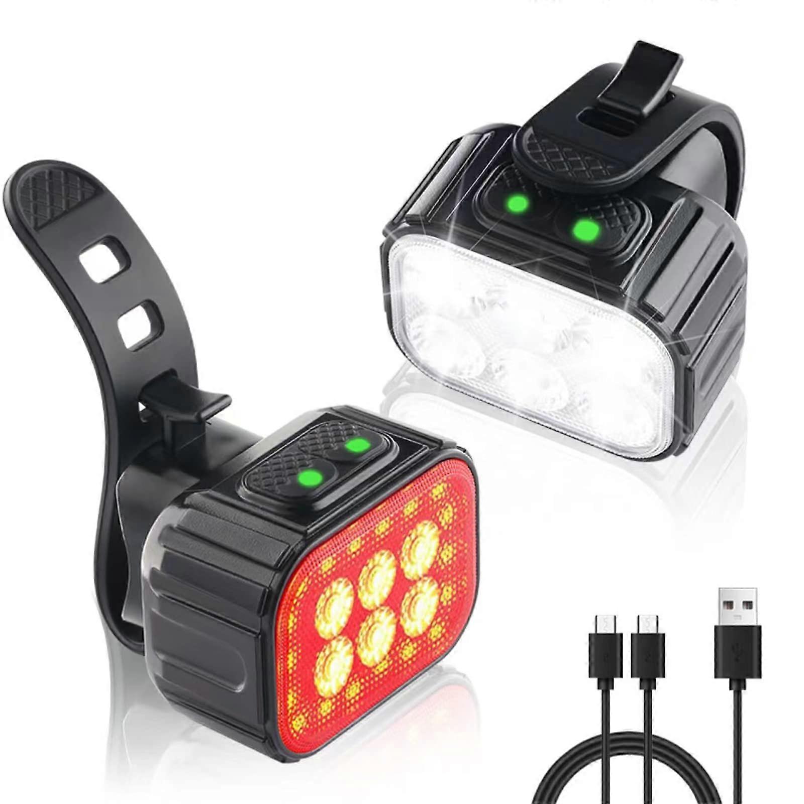 Ultra bright bike light set usb night riding and front rear bikes for rechargeable bike lights