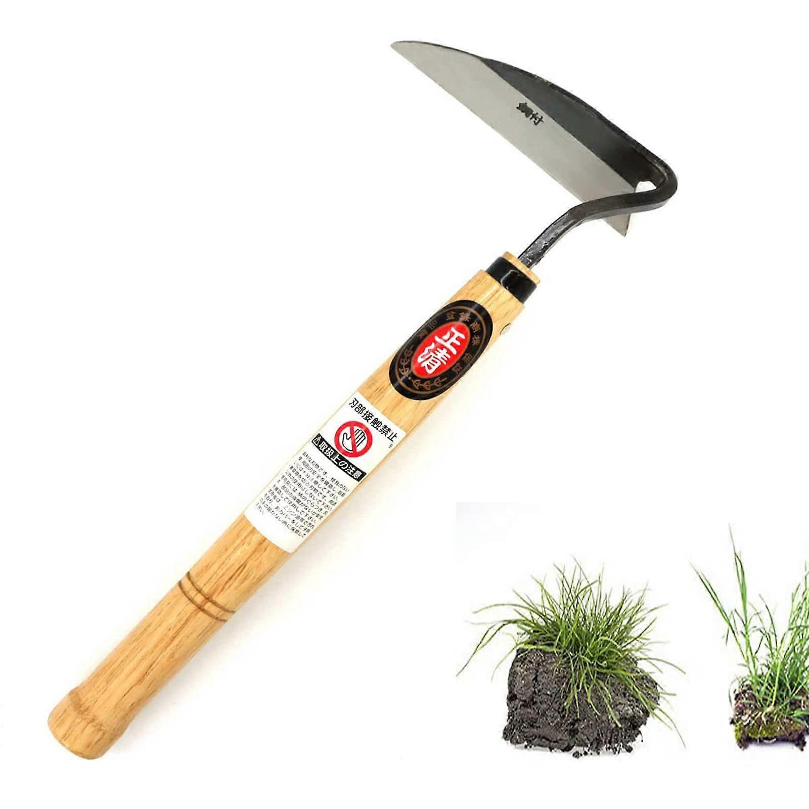 Kana Hoe 217 Japanese Garden Tool - El HoE/Sigle is perfect for sorting and breeding. The knife edge is very sharp. (Bej-023) right hand