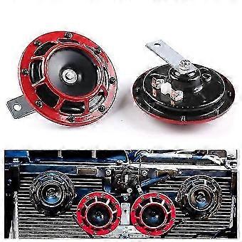 2pcs/set Rode Hella Super Loud Compacte Elektrische Ontploffing Toon Luchthoorn Kit 12v 115db Auto Disc Hoorn Voor M
